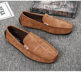Brown Men's Suede Moccasins Breathable Casual Loafers Flats Slip-on Driving Shoes Peas zapatos de hombre MartLion   