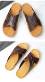 Design Leather Open Toe Sandals Men‘s Slip Resistant Solid Color Slippers Soft Slipper Outdoor Summer Shoes Mart Lion   