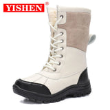 Women's Snow Boots Rubber Ducks Winter Warm Plush Lined Waterproof Platform Shoes High-barreled Mujer MartLion   