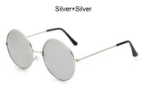 Retro Round Pink Sunglasses Woman Designer Men's Alloy Mirror De Sol Black MartLion   