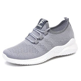 Women Mesh Breathable Casual Sneakers Lace-up Vulcanized Shoes Ladies Platform Sneakers MartLion gray 41 