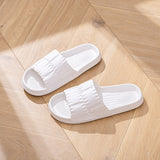 Women Summer Soft Slippers Thick Platform Bathroom Home Men's Indoor Non-slip Anti-slip Female Cloud Cushion Slides Mart Lion White 3637 