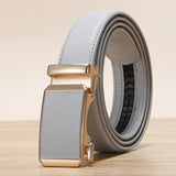 Golden Automatic Buckle Belt Men's and Women Universal Casual Red Blue Green Black White Female Waistband MartLion GRAY CHINA 100cm
