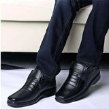 Winter Waterproof Men's Casual Leather Shoes Slip-on Male Casual Shoes Rubber Warm Winter Shoes for Men's MartLion   