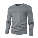 Spring Men's Round Neck Pullover Sweater Long Sleeve Jacquard Knitted Tshirts Trend Slim Patchwork Jumper for Autumn Mart Lion   