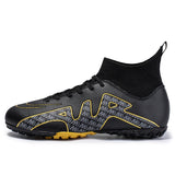 Men's Soccer Shoes Children‘s Football Boots TF FG Outdoor Grass Anti-Slip Soccer Sneakers MartLion CK15-D-Black 33 