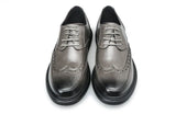 Spring Autumn Men's Brogues Shoes Flat Soft Leather Casual Footwear Black Grey MartLion   