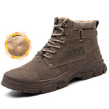 Men's Work Safety Boots Indestructible Shoes Footwear Safety Puncture-Proof Work Protective MartLion 237-brownfur 37 