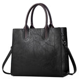 Vintage Handbags for Women Female Soft Leather Shoulder Messenger Bags Ladies Casual Tote Large Capacity Sac Mart Lion Black  
