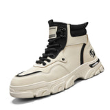 White Winter Work Short Boots for Men British Motorcycle Boots Outdoor Sports Casual Shoes MartLion
