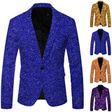 3D Sequin Embellished Jacket Men's Nightclub Prom Suit Coats Homme Stage Clothes For singers blazers MartLion   