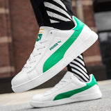 Leather Green Men's Skateboard Shoes Flat Lace-up Brand Non-slip Low Cut Sneakers zapatilla hombre MartLion   