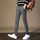 Men's Trousers Casual Elastic Straight Men Trousers  Striped Pants Clothes Man Trouser MartLion   