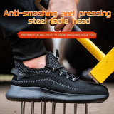Security Protective Men's Sport Shoes Anti-smash Anti-puncture Work Shoes Safety Steel Toe Work Boots Lightweight MartLion   