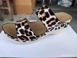 Women's Sandals Open Toe Slipper Outdoor Wedges Flip Flop Serpentine Platform Fish Mouth Orthopedic Wedge MartLion leopard print 36 