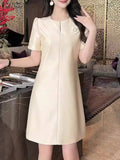 Elegant Party Dress Summer Women  Short Sleeve OL Work Sundress MartLion   