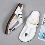 Men's Summer Sandals Casual Leather Beach Slippers Outdoor Flip Flops Breathable Half Drag Lightweight Lazy Shoes Slides MartLion   
