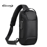 Multifunctional Crossbody Bag Single Shoulder Anti Theft Travel Waterproof USB Charging chest bag Backpack MartLion Upgraded Black  
