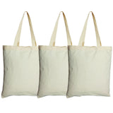 13.4x15in Canvas Tote Bag Shopping Handbag Casual Large Capacity Cloth Blank Reusable Shoulder Bag MartLion 3pcs  