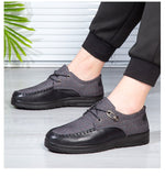 Men's Casual Dress Shoes Classic Lace-up Leather Casual Oxford Flats Footwear Loafers Mart Lion   