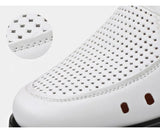 Summer Genuine Leather Shoes Men's Sandals White Flat Soft Leather Brand Footwear MartLion   