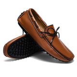 Genuine Leather Moccasin Loafers Men's Slip On Driving Shoes Brown Black Wedding Party Casual Walking Flats Mart Lion   