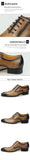  Elegant Formal Dress Shoes Men's Handmade Genuine Leather Oxford Suit Footwear Wedding Party Black Khaki Color MartLion - Mart Lion