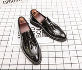 Men's Casual Shoes Leather Loafers Office Breathable Driving Moccasins Slip On Tassel Mart Lion   