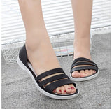 Summer Peep Toe Stappy Women Sandals Shoes Candy Color  Beach Valentine Rainbow Clogs Jelly Flats Mart Lion   