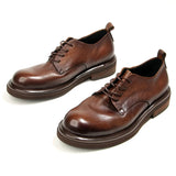 Soft Leather Men's Formal Shoes  Brand Retro Genuine Leather Daily Wedding Social Shoes Male MartLion   