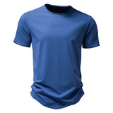 Outdoor Casual T-shirt Men's Pure Cotton Breathable Crew-Neck Short Sleeve Mart Lion   