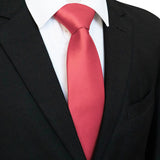 Classic 8cm ties Men's Solid Color Necktie pink Red yellow Satin Ties Wedding Party Tie Gift MartLion   