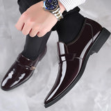 Spring Men's Patent Leather Shoes Walking Bright Leisure One Foot Lazy Hairstylist Breathable MartLion   