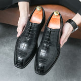 British Style Men's Oxfords Plaid Leather Shoes Dress Shoes Elite Formal Mart Lion   