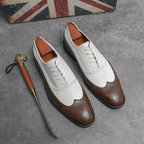 Patchwork Leather Dress Shoes Men's Brouge Casual Formal Elegant Sapato Social Masculino Mart Lion   