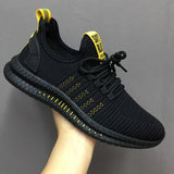 Mesh Sneakers Casual Shoes men's Lac-up Lightweight Breathable Walking Zapatillas Hombre Mart Lion black yellow 39 