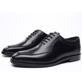 Casual Shoes Men's Dress Shoes Wedding Party Office Formal Style Oxfords Designer Brand Leather Mart Lion Black 38 
