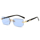 Rimless Sunglasses Rectangle Popular Women Men's Shades Small Square Summer Traveling MartLion   