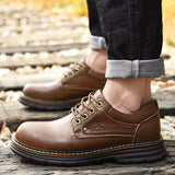 Luxury Cow Leather Men's shoes Outdoor Work Designer Casual Oxford Formal Footwear Mart Lion   