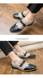 Pointed Men's Shoes Leather Dress Shoes Slip-on Casual Loafers Zapatos Hombre MartLion   