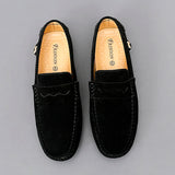 Suede Leather Penny Peas Loafers Men's Women Boys Driving Shoes Moccasins Slip on Flats Designer Loafers Pink MartLion   