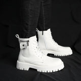 Men's English Style Thick Sole Design Men Boots  Layer Leather Casual Boots