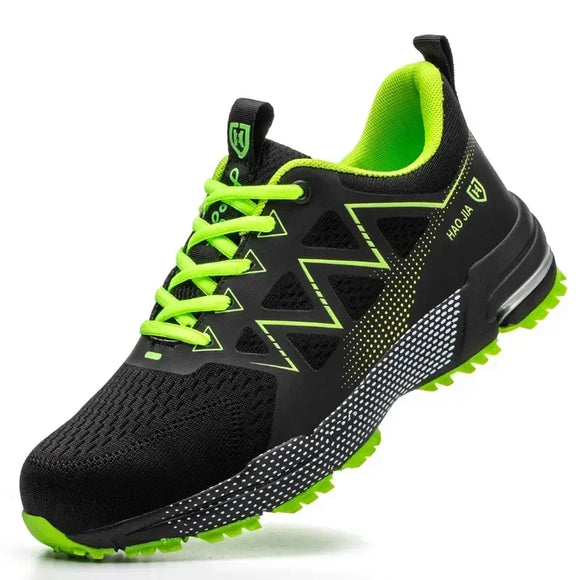 Shoes Men's Anti-smash Anti-puncture Work Lightweight Indestructible Protective Security Sneakers MartLion Green 45 