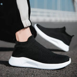 Slip-On Men's Shoes Light Walking Casual Breathable Unisex Women Loafers Black Hombre MartLion   