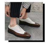 Patchwork Leather Dress Shoes Men's Brouge Casual Formal Elegant Sapato Social Masculino Mart Lion   