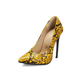 Green Red Women Pumps Classic Super High Stiletto Heels Lady Party Shoes MartLion Yellow 10.5 