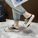 Platform Sneakers Women Spring Summer Autumn Designer Casual Half Slippers Zapatos De Mujer Shoes Mart Lion   