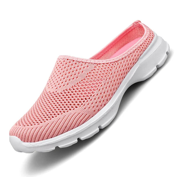 Men's Slippers Winter Summer Warm Plush Home Indoor Outdoor Couples Half Slippers Mesh Breathable MartLion 8851-pink 36 