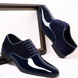 Black Classic Patent Leather Shoes Men's Casual Lace Up Formal Office Work Party Wedding Oxfords MartLion   