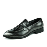 Pointed Toe Men's Dress Shoes Comfy Leather Slip-on Wedding Zapatos De Vestir MartLion sliver A111 38 CHINA